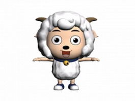 Cartoon sheep character 3d model preview