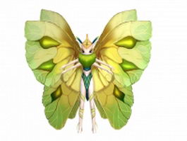 Anime butterfly elf 3d model preview