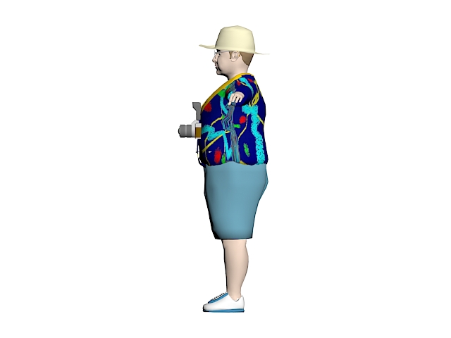 Male tourist 3d rendering