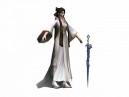 Ancient Chinese swordswoman 3d preview