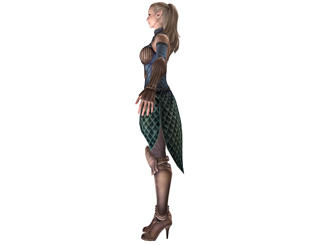 High Elf female warrior 3d rendering