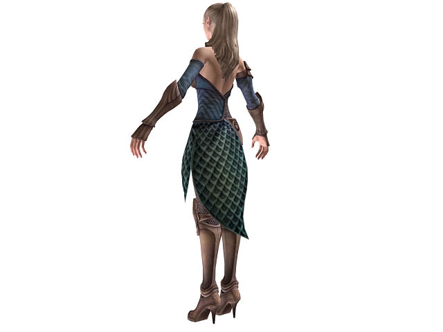 High Elf female warrior 3d rendering