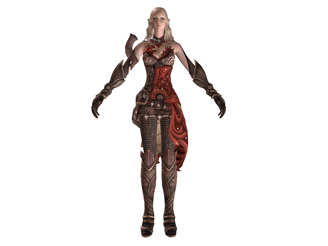 TERA - high elf female warrior 3d model 3dsmax,Wavefront files free