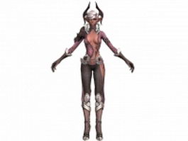 TERA - castanic female warrior 3d model preview