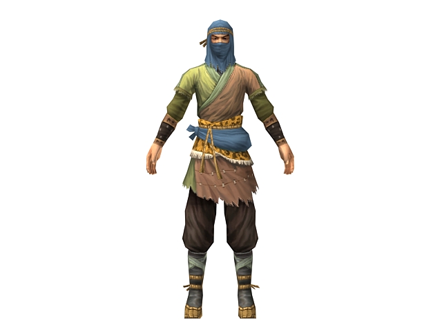 Ancient Chinese bandit 3d rendering