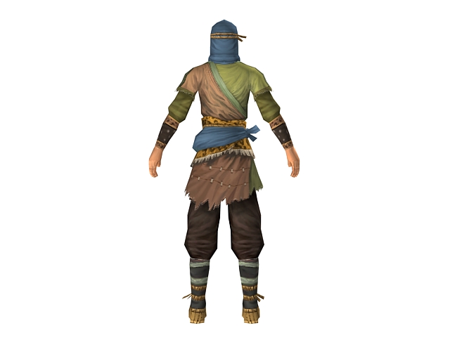 Ancient Chinese bandit 3d rendering