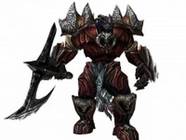 Armed humanoid monster 3d model preview