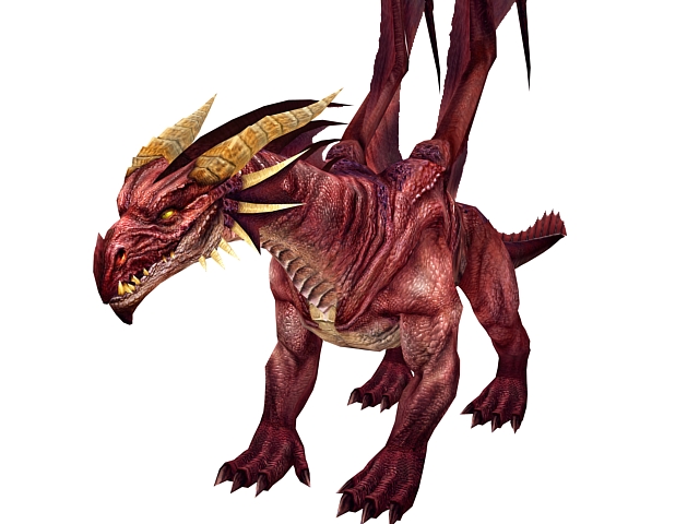 Fiery red dragon 3d rendering