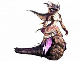 Naga female character 3d model preview