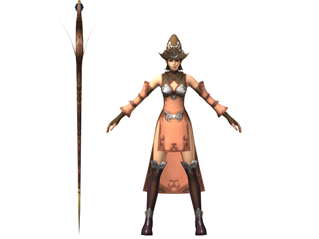 Fantasy character female mage 3d rendering