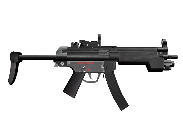 HK MP5 9mm submachine gun 3d rendering