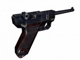 Mauser Luger pistol 3d model preview