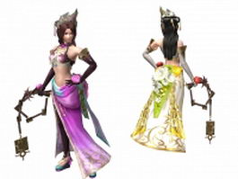 Ancient Chinese swordswoman 3d preview