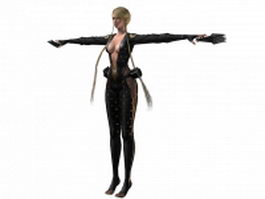 Female ninja warrior concept 3d model preview