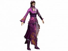 Ancient women swordsman concept 3d model preview