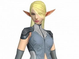 Elf warrior girl 3d model preview