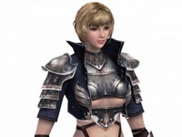 Fantasy women warrior 3d model preview