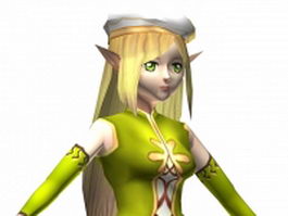 Elf girl character concept design 3d model preview