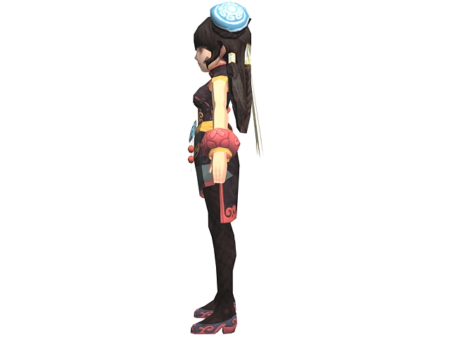 Anime gladiator girl 3d rendering