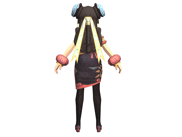 Anime gladiator girl 3d rendering
