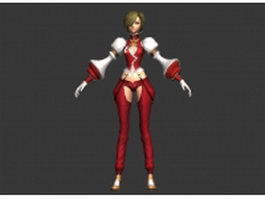 Fantasy girl character concept 3d model preview