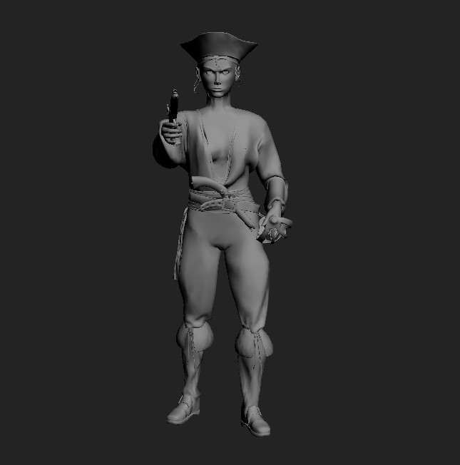 Pirate gunslinger 3d rendering