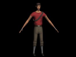 Traveler man character 3d model preview