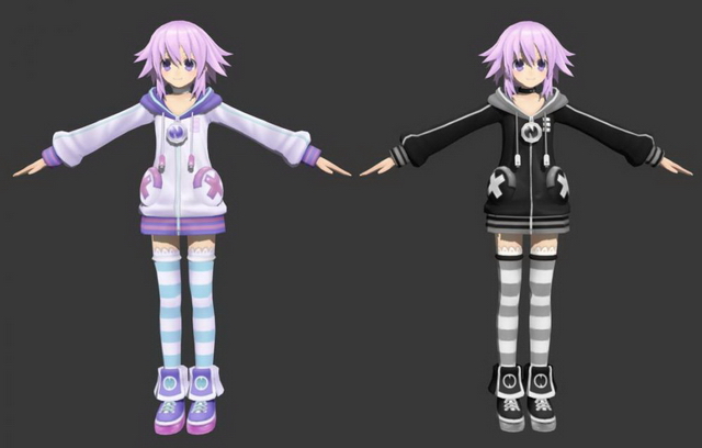 Hyperdimension Neptunia character Neptune 3d rendering