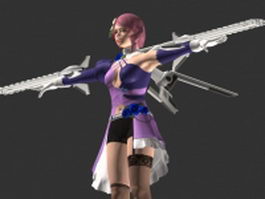 Tekken character Alisa Bosconovitch 3d model preview