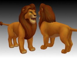 Lion king Simba 3d model preview