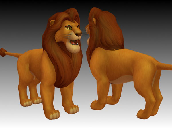 Lion king Simba 3d rendering