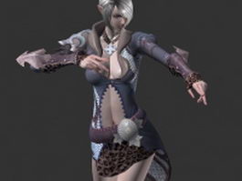 High elf mage woman 3d model preview
