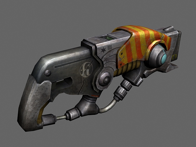Sci-fi cluster cannon 3d rendering