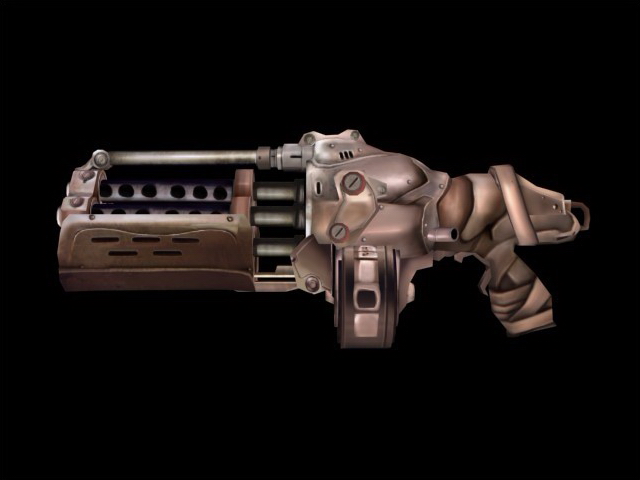 Sci fi minigun concept 3d rendering