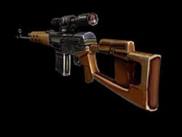 Dragunov sniper rifle 3d model preview
