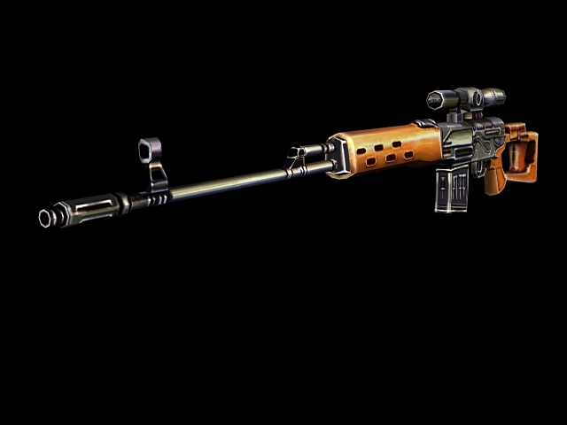 Dragunov sniper rifle 3d rendering
