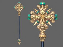 Crown staff 3d model preview