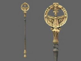 Long staff of Holy See 3d model preview