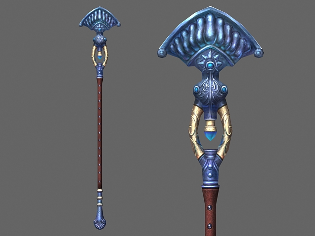 Defender ceremonial staff 3d rendering