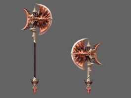 Fantasy axe weapon 3d model preview