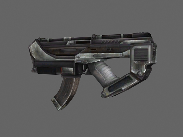 Sci Fi submachine gun 3d rendering