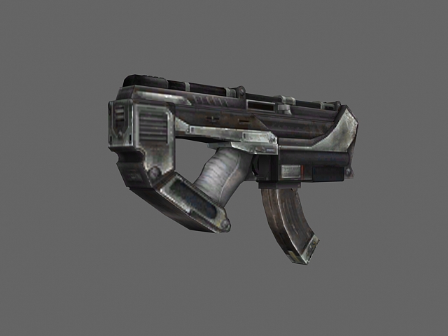 Sci Fi submachine gun 3d rendering