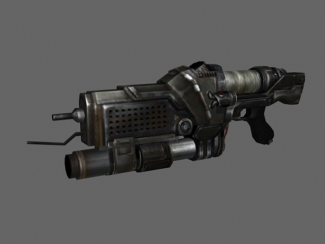 Flamethrower gun 3d rendering