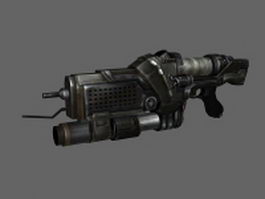 Flamethrower gun 3d model preview