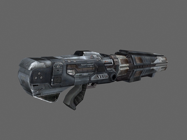 Pulse laser gun 3d rendering