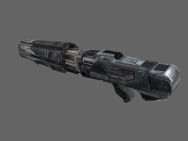 Pulse laser gun 3d rendering