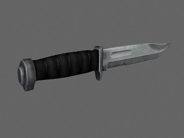 Combat knife concept 3d rendering
