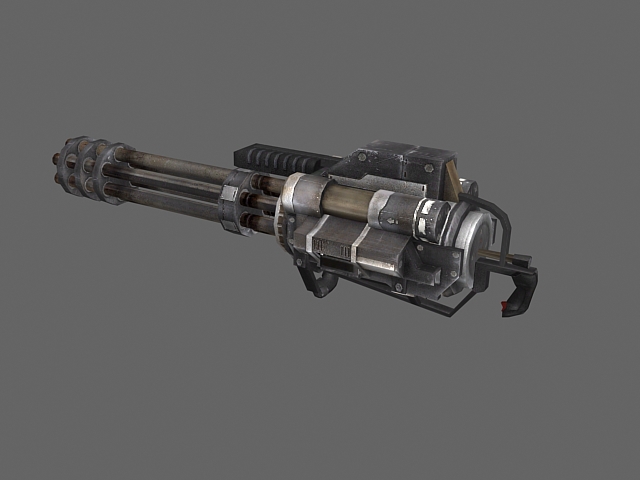 Mini Gatling gun 3d rendering