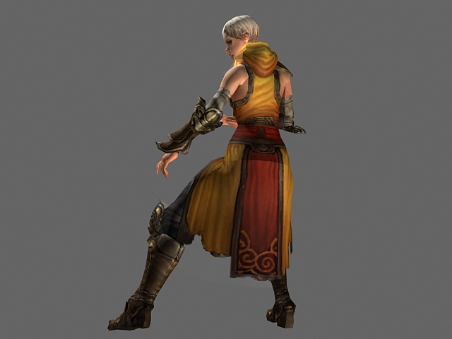 Diablo III character - monk female 3d rendering. 