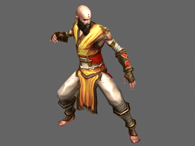Diablo III character - Monk Male 3d rendering